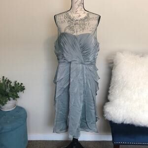Adriana Papell Sleeveless Beaded Grayish Dress Size 18